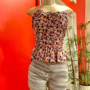 H&M Ruffled peplum semi-bustier